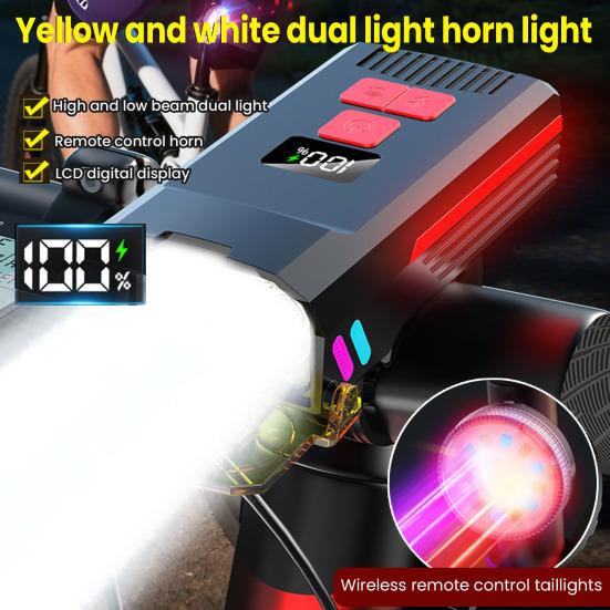 Bicycle Headlight Tail Light Waterproof High Lumens Type-C Rechargeable Universal MTB Road Mountain Bike Night Riding Safety Warning Front Rear Lamp