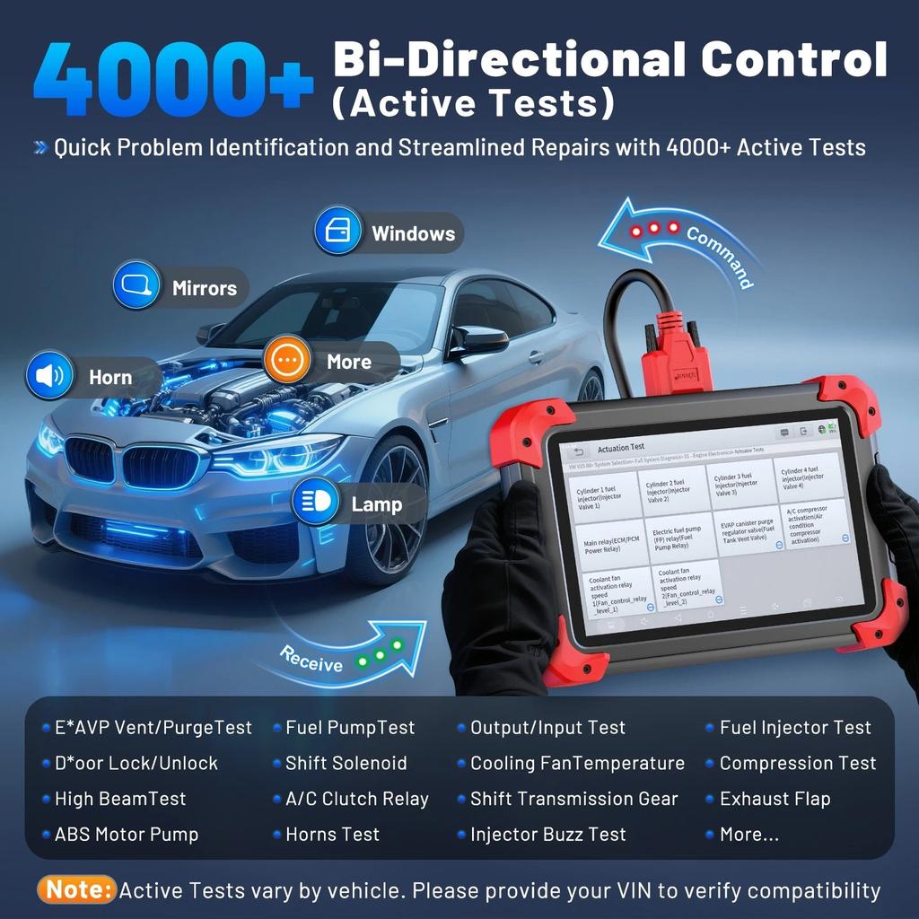 EU Stock XTOOL D7 EU Ver. AI Car Diagnostic Tool 36+ Reset Functions Key Programmer Active Test OBD2 Scanner 2 Years 64G Memory