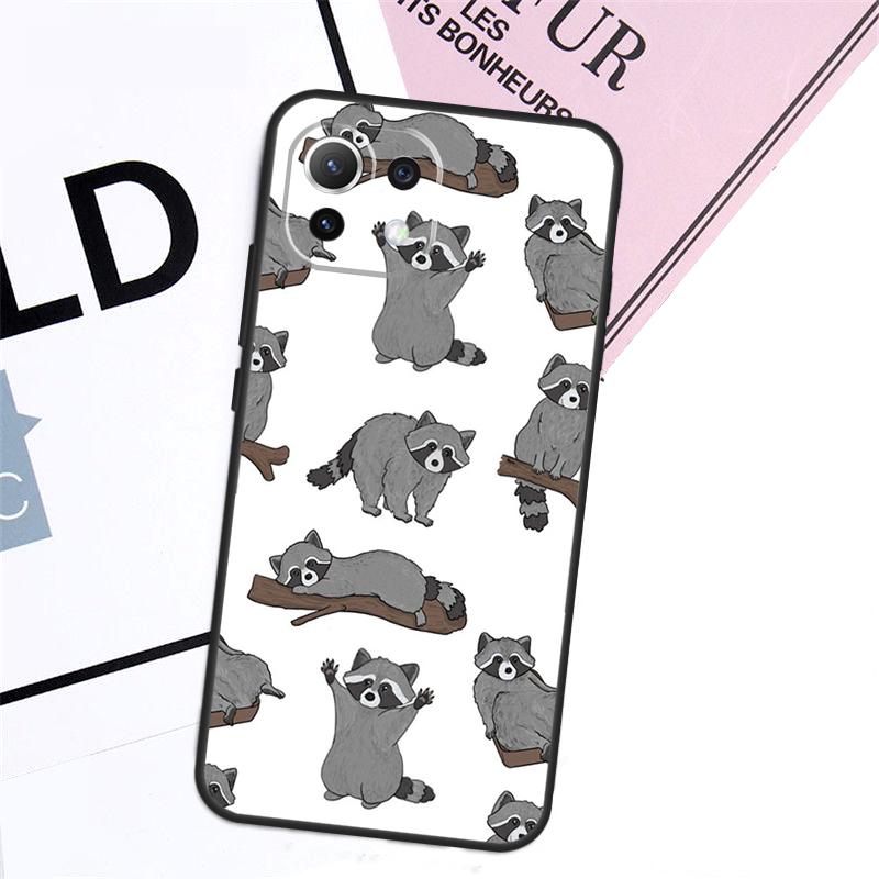 Cartoon Raccoon Kawaii Case For Xiaomi 17 Ultra 14 15 13T 14T 15T Pro POCO F8 Ultra X3 X5 X6 F5 F6 F7 X7 Pro Cover