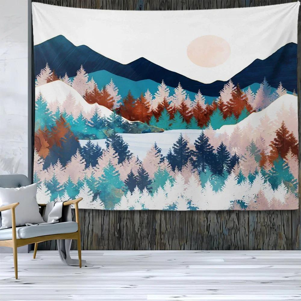 Абстрактная картина Узор восхода солнца Декоративный гобелен Украшение стены для дома — фото 14