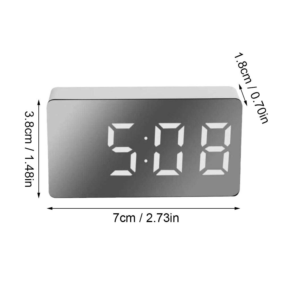 7*3.8cm Digital Alarm Clock TEMP Alarms Power-off Memory Table Clock USB Powered Always On 12/24H Night Mode LED Clock