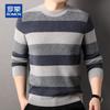 ROMON Men's 100% Pure Cashmere Thickened Round Neck Pullover Sweater