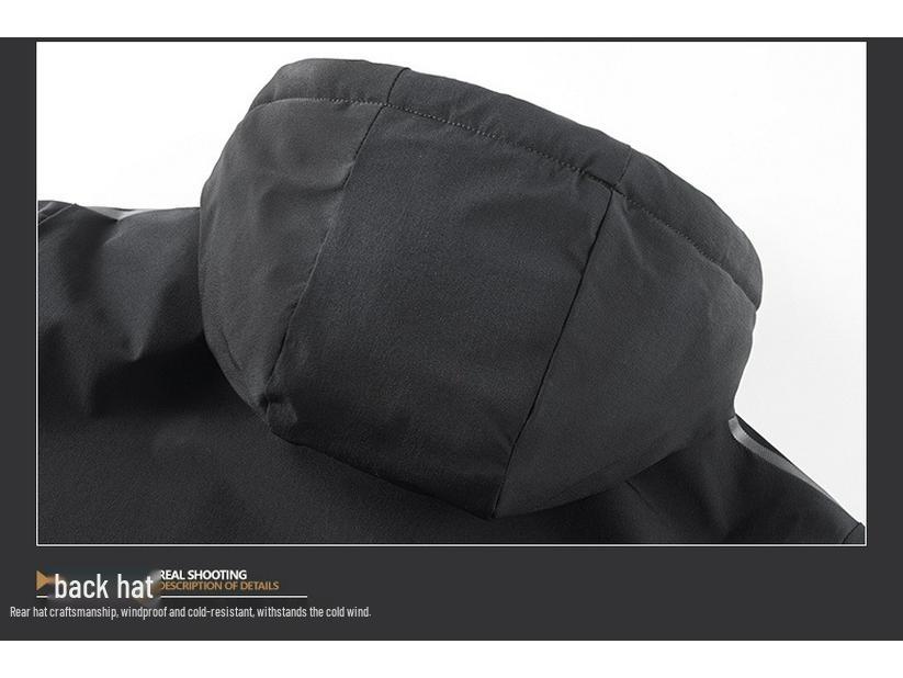 2025 Plus Size Men's Autumn/Winter Cotton Fleece Hooded Jacket