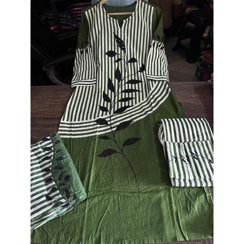 Hand Block Printed Heavy Cotton Kurta Set Women's Designer Ethnic Kurti Pant Set
