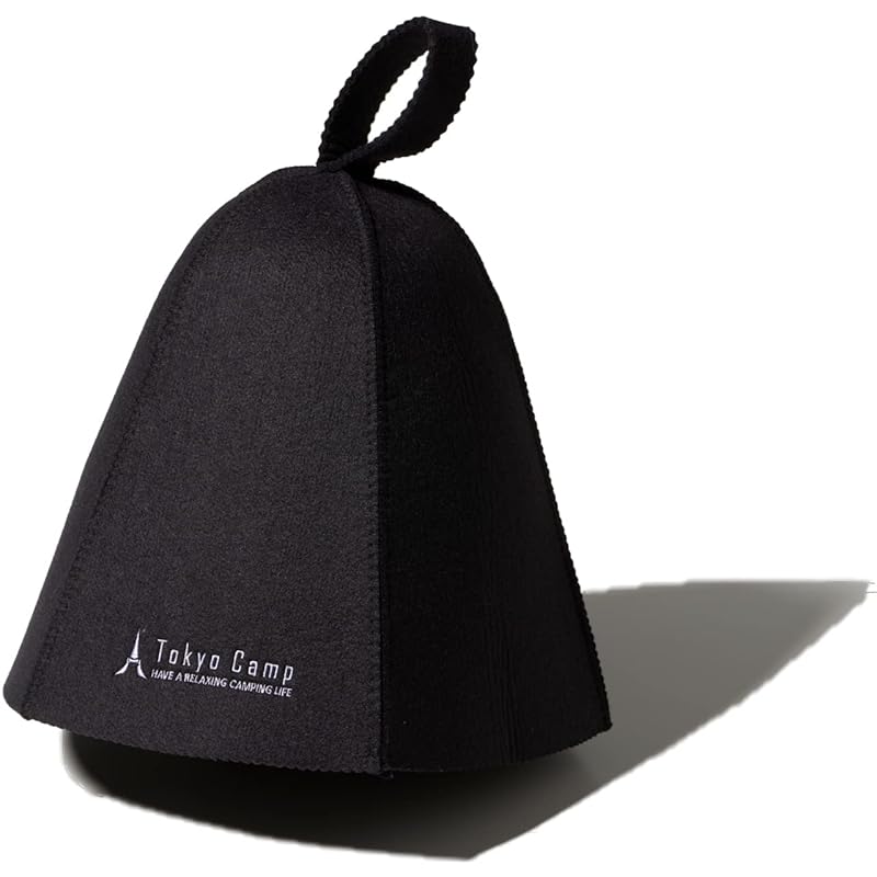 

[Tokyo Camp] sauna hat wool Washable sauna cap sauna hat Sa-katsu men s male ladies woman sauna goods wool black outdoor camp (Simple Design)