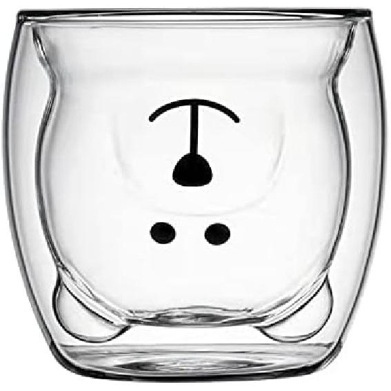 Cute Mugs kawaii cup cute Gifts Milk cup Juice cup bear cup mugs, Transparent, 1 Count (Pack of 1)
