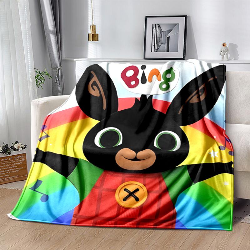 Bing Bunny Flannel Blanket Soft Warm All-Season Throw, Design for Camping, Car Travel, Hiking Sofa, Bed, Office Perfect Gift for Parties