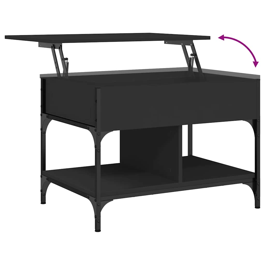 Coffee Table Black 70 x 50 x 50 cm Wood Based Material and Metal
