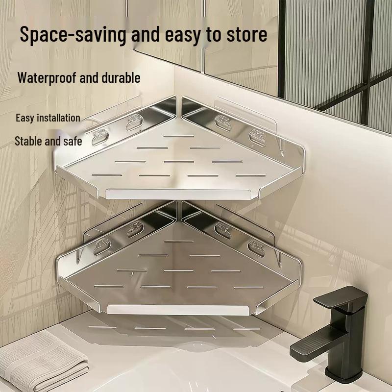 Punch-Free 304 Stainless Steel Corner Bathroom