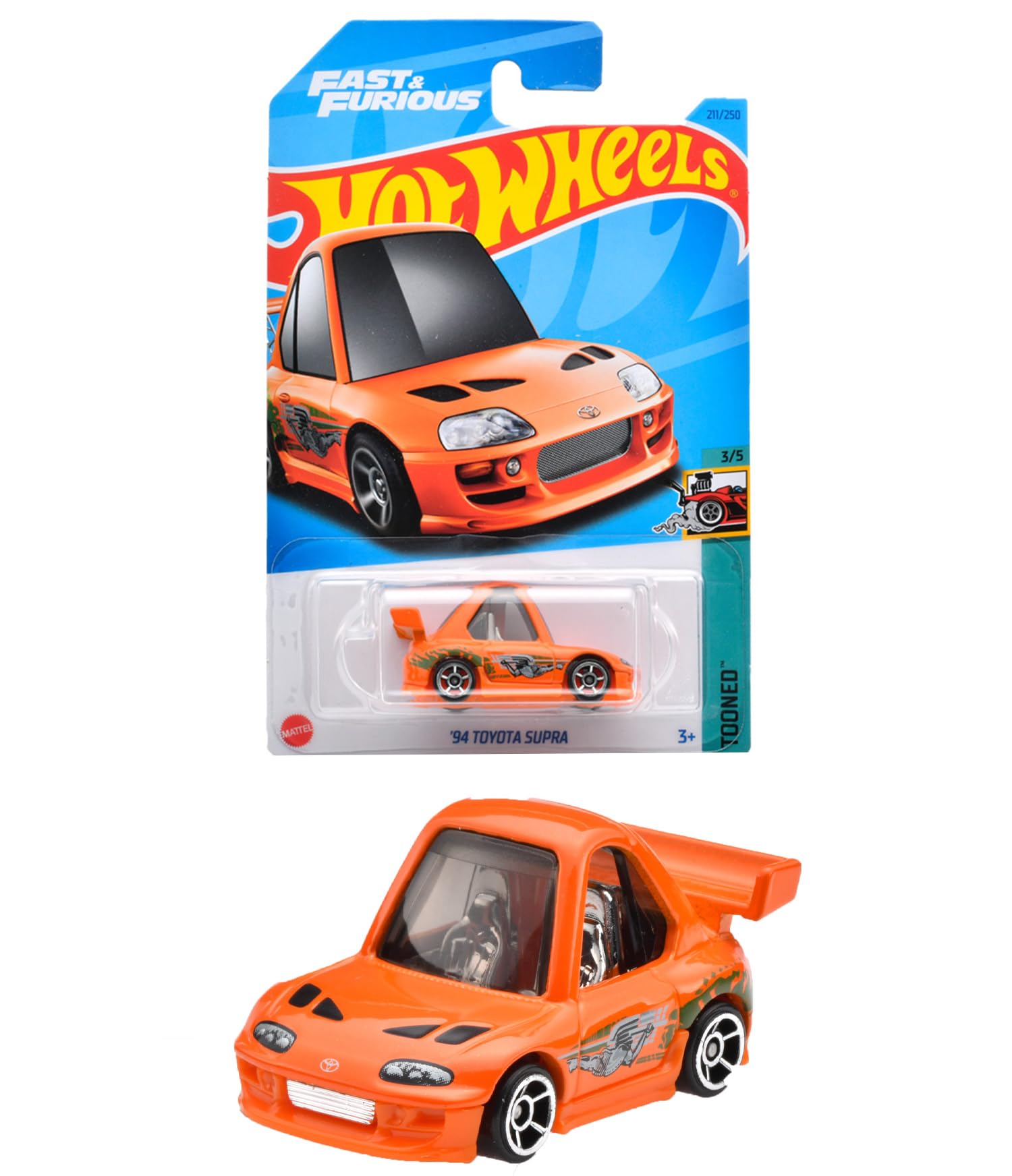 

MATTEL Hot Wheels Базовая машинка Toyota Supra 3 года HNK45 [Из старого]