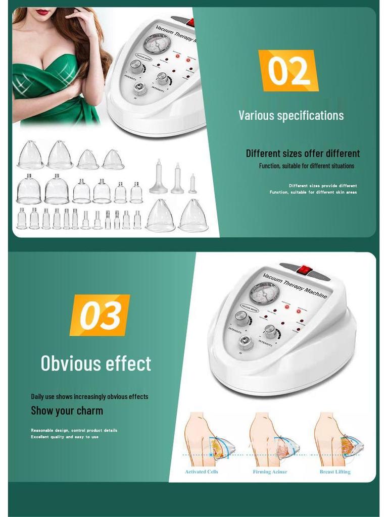 Breast Enhancement & Massage Vacuum Device for Breast Care, Hip Lifting, and Body Shaping.