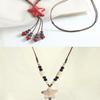 Sun Star Zircon Necklace For Women Vintage Leather Necklace Double Layered Pendant Chain Choker  Jewelry