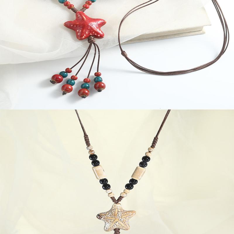 Sun Star Zircon Necklace For Women Vintage Leather Necklace Double Layered Pendant Chain Choker  Jewelry