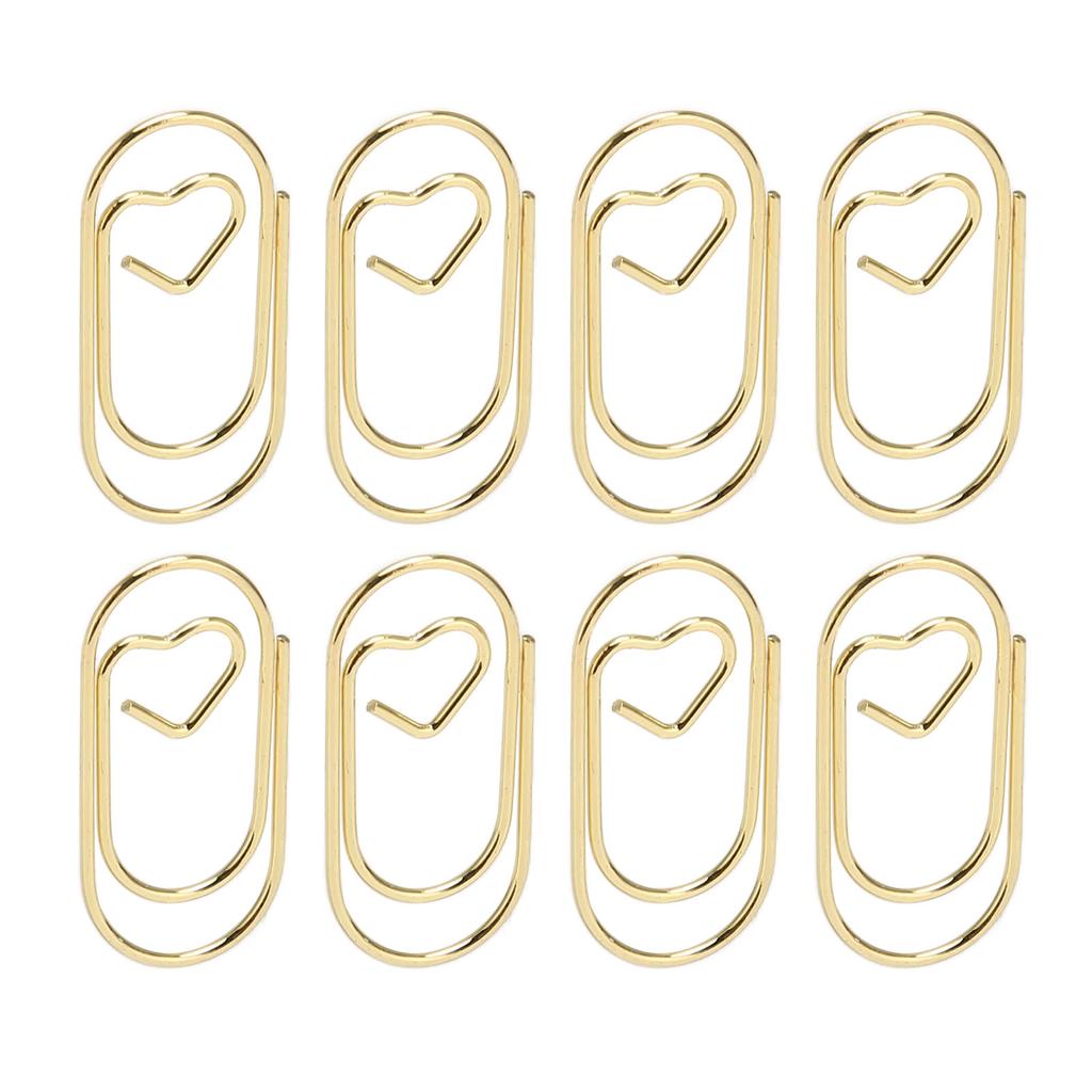 100pcs Paper Clips Portable Hrt Shape Rustproof Electroplated Metal Paperclips Supplies