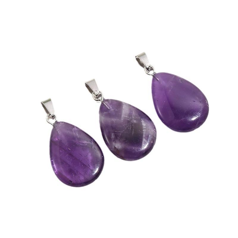

Плоское ожерелье с подвеской в форме капли - подвеска в форме капли из натурального агата для самостоятельного изготовления ювелирных изделий, модное ожерелье (1Pcs)Amethyst