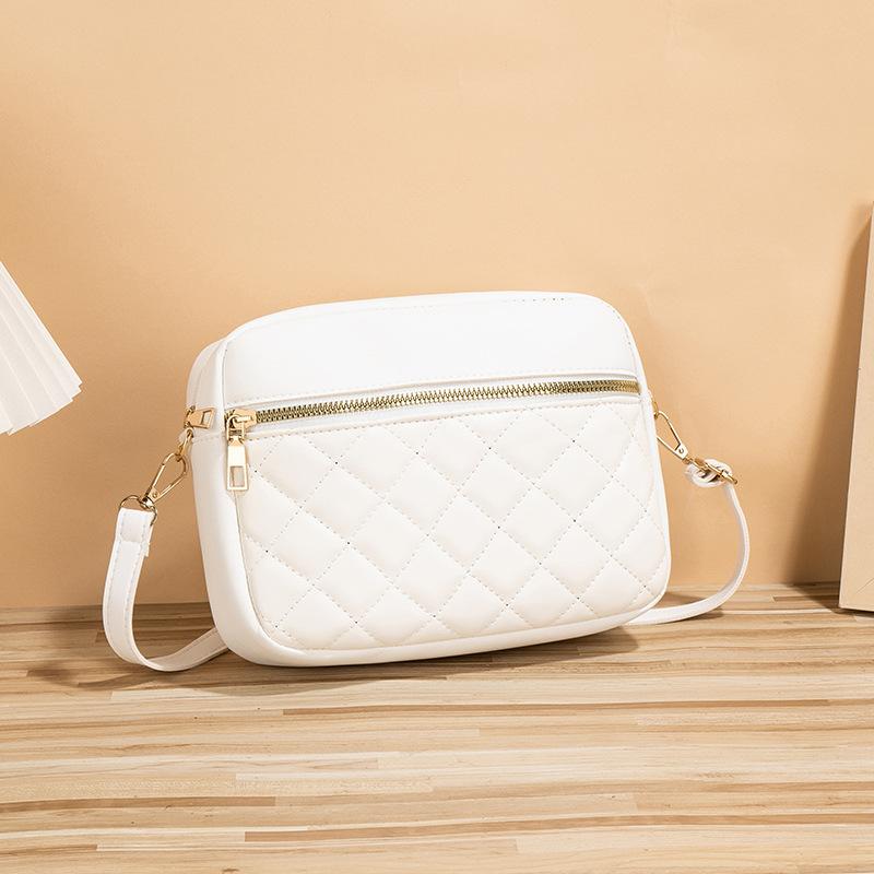 Autumn and winter women's bags classic simple embroidery rhombus small square bag zipper design small mini mobile phone bag batch