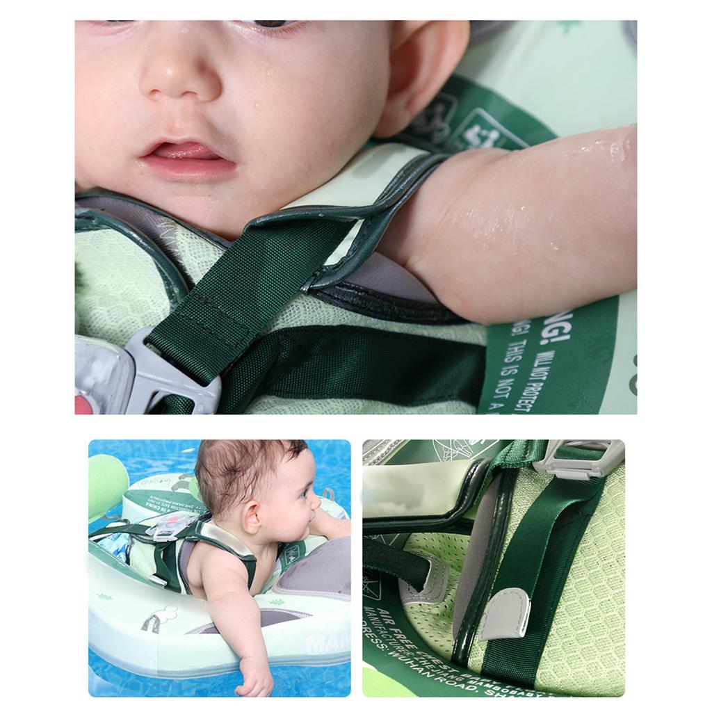 Baby Swim Non-inflatable Baby Swimming Watertight Kids Swim Trainer for 3-24 Months Baby Boys Girls Infant Pool with Sun Canopy