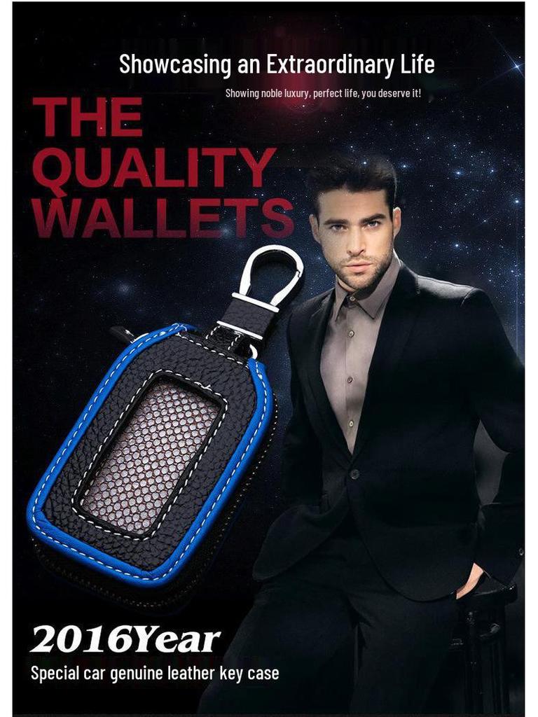 Premium Leather Car Key Case for Luxury Vehicles - Universal Fit