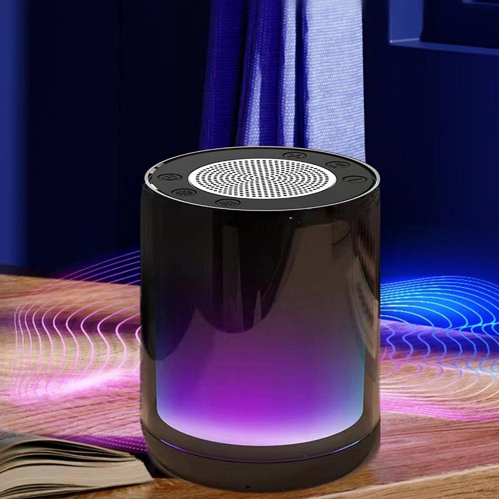 

Беспроводная Bluetooth-колонка для дома, красочная подсветка, маленькая беспроводная звуковая коробка, стереофонический объемный звук на 360°, мини-система «сделай сам», театральный звук