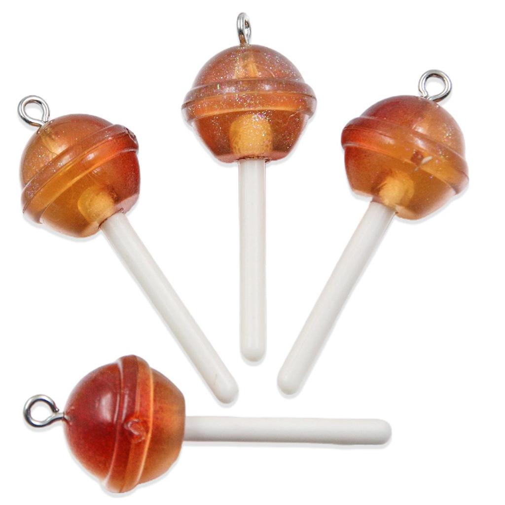 Handmade Glitter Lollipop Resin Star & Heart Pendants - Set of 3 DIY Color Sticks