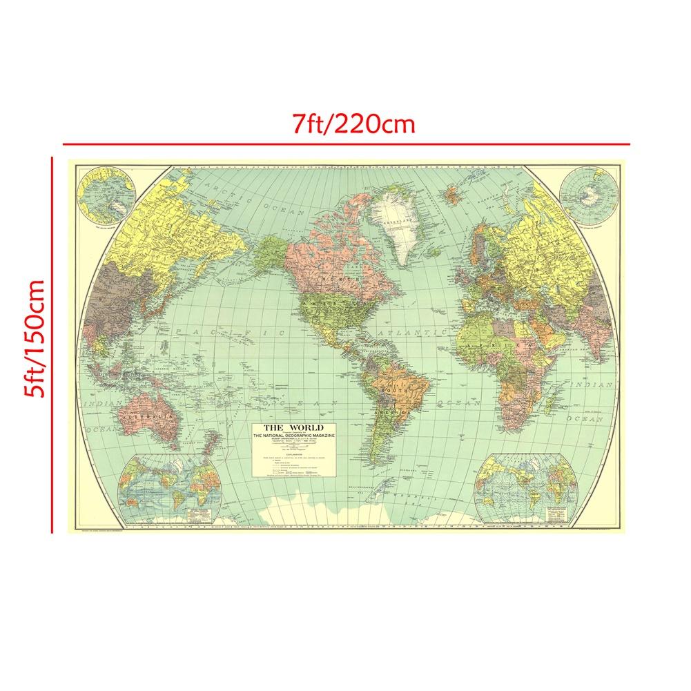 National Geographic - World Map (1932),Poster Wall Hanging Tapestry,Study,Geographical,Tourism/Education Tool,Room Decor