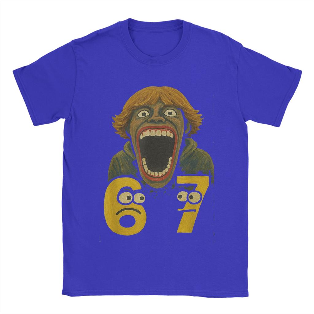 Awesome 67 Six Seven 6 7 Meme Funny T-Shirt Men Round Collar T Shirt Gen-Alpha Slang Short Sleeve Tees Graphic Printed Clothing