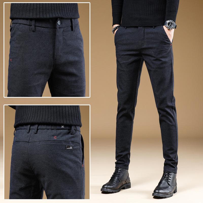 

Мужские облегающие повседневные деловые брюки — мягкие, эластичные, не скатываются, дышащие, прямого кроя для весны и осени 29 (110 jin)