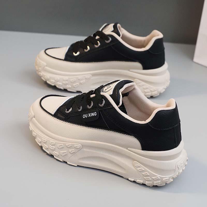 Толстоподошвенные 22 новые осенне-зимние повседневные спортивные увеличивающие рост папины белые кроссовки кожаные маффины 35