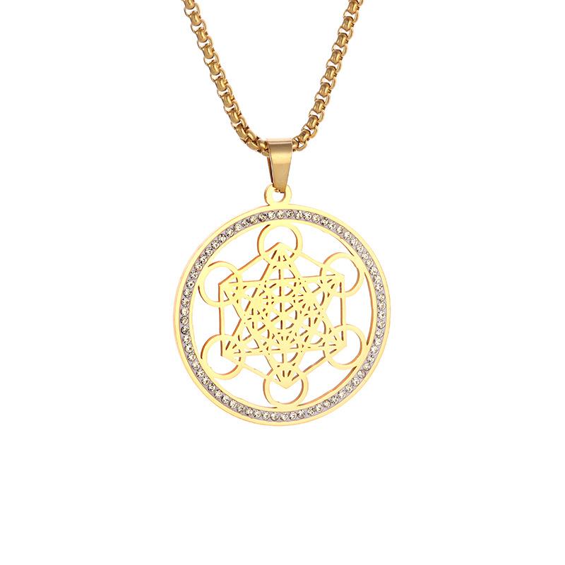 Six-pointed Star Array Hollow Retro Fashion Light Luxury Jewelry Pendant Necklace 60CM(Necklace Long)