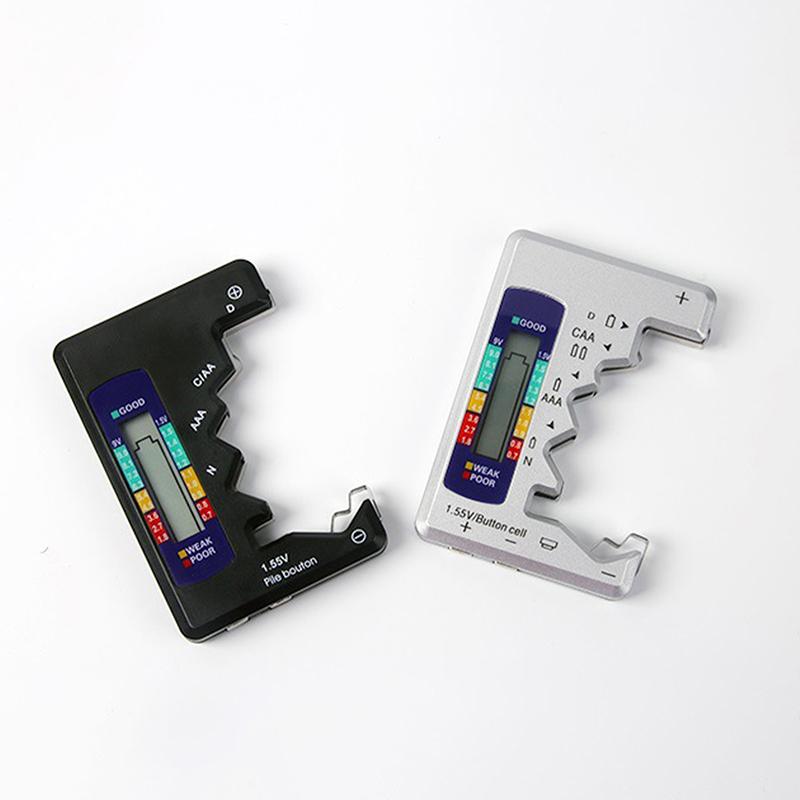 Black Portable Battery Capacity Indicator Compact Size Lithium Battery Level Tester Digital Display Battery Voltage Meter