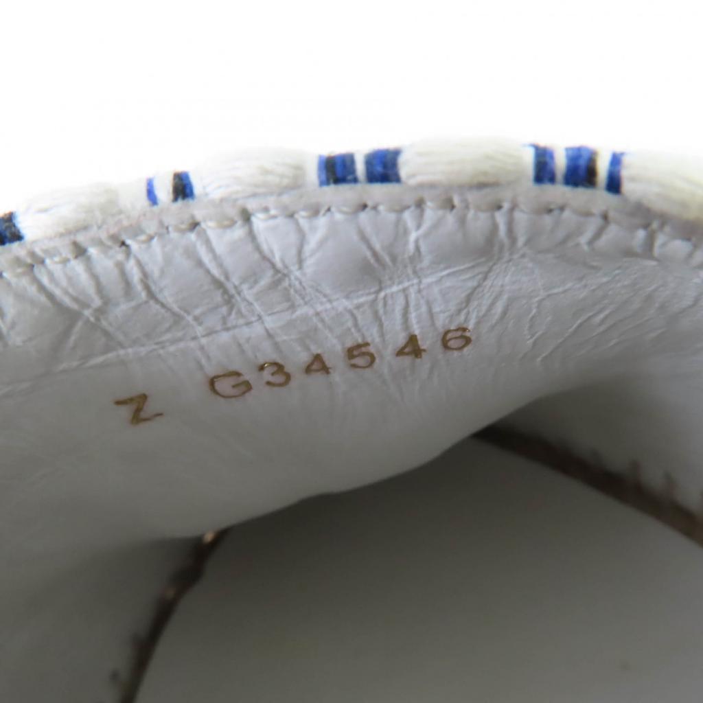 Great CHANEL Leather Shoes COCO Mark Tweed Espadrilles Blue Women 35 G34546 Used