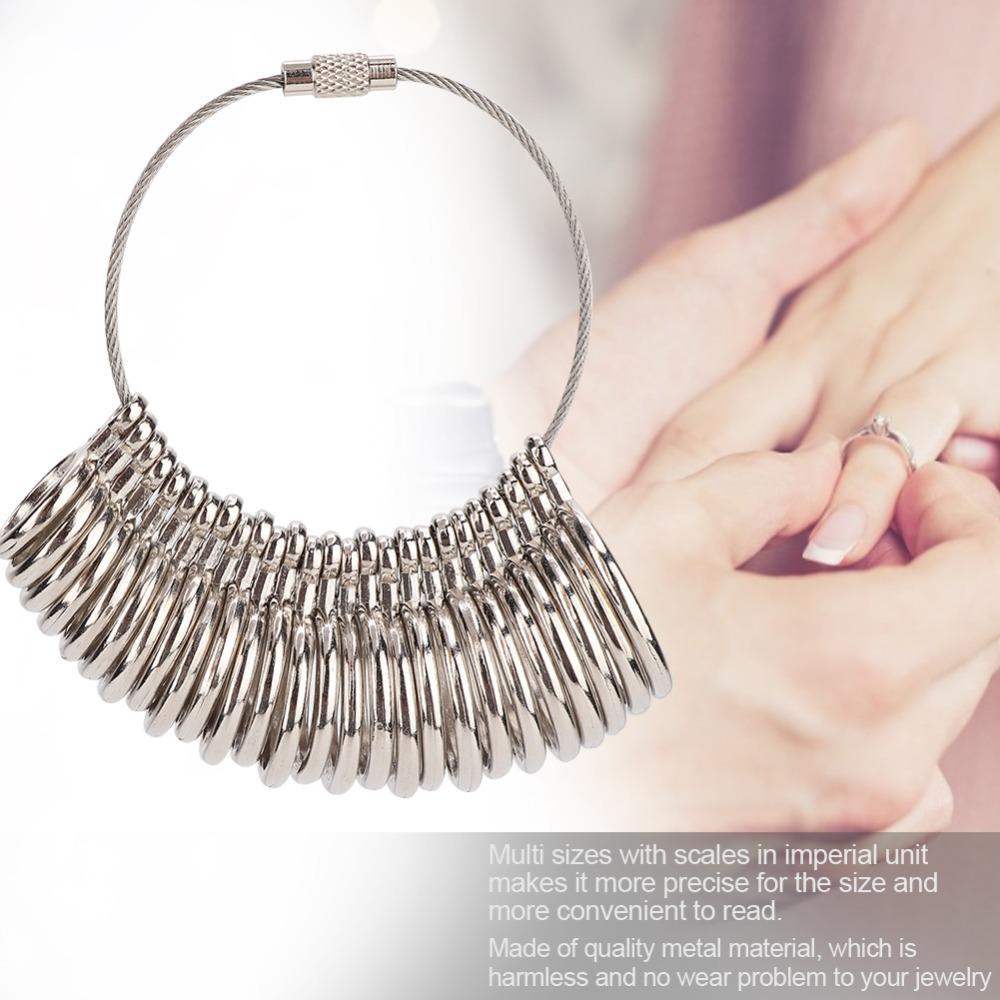 Clear Reading Ring Sizer Silver Measuring Tool Precision Ring Mandrel Ring Measurement