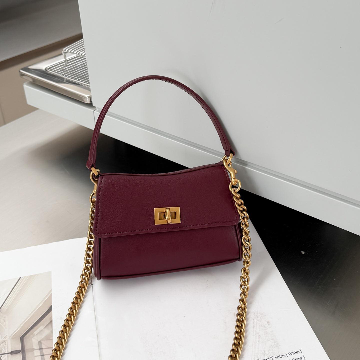 

Сумка-подмышка из коровьей кожи высшего слоя, сумка-тоут из натуральной кожи, сумка-багет из мягкой кожи, модная сумка через плечо для женщин 16x4.5x10cm вино красного