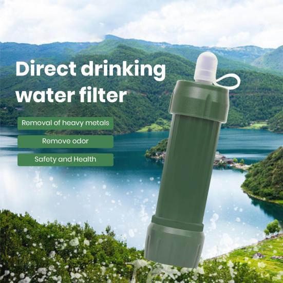 Outdoor Camping Water Filter Straw Purification Food Grade Compact Water Purifier Survival Emergency Supplies