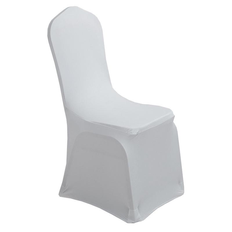Red and White Stretch Chair Cover - Dustproof, Full Coverage for Banquet, Hotel, or Wedding Chairs.