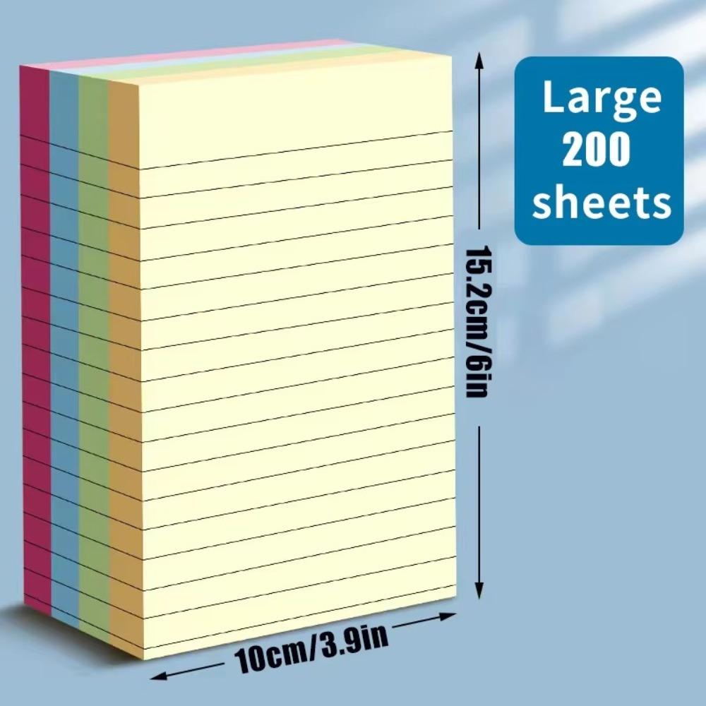 200 Sheets Self-adhesive Memo Pad Paper Diary Student Writing Marker Line Sticky Notes  Notepad
