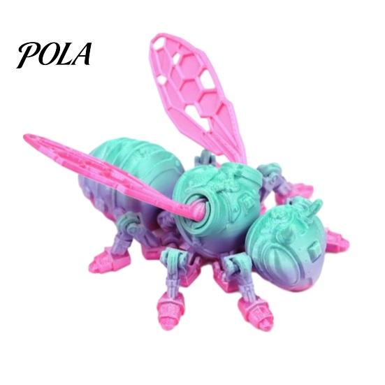 High Precision Bee Toy 3D Printed Cyberpunk Figurine, Movable Joints Mechanical Hornet Ornament, Articulated Wasp Collectible Fidget Toy, Stress S