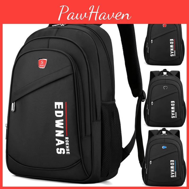 Simple Letter Printed Backpack With Large Capacity For Men Business Computer Bag