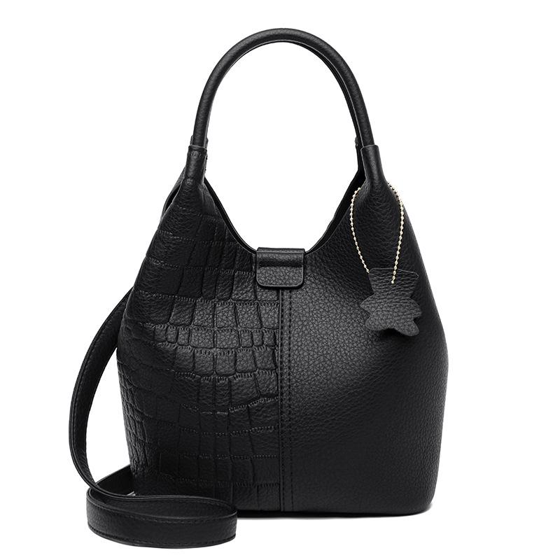 Women's Large Capacity Soft Leather Handbag - 2025 New Korean Style, Fashionable Single Shoulder Crossbody Bag for Moms