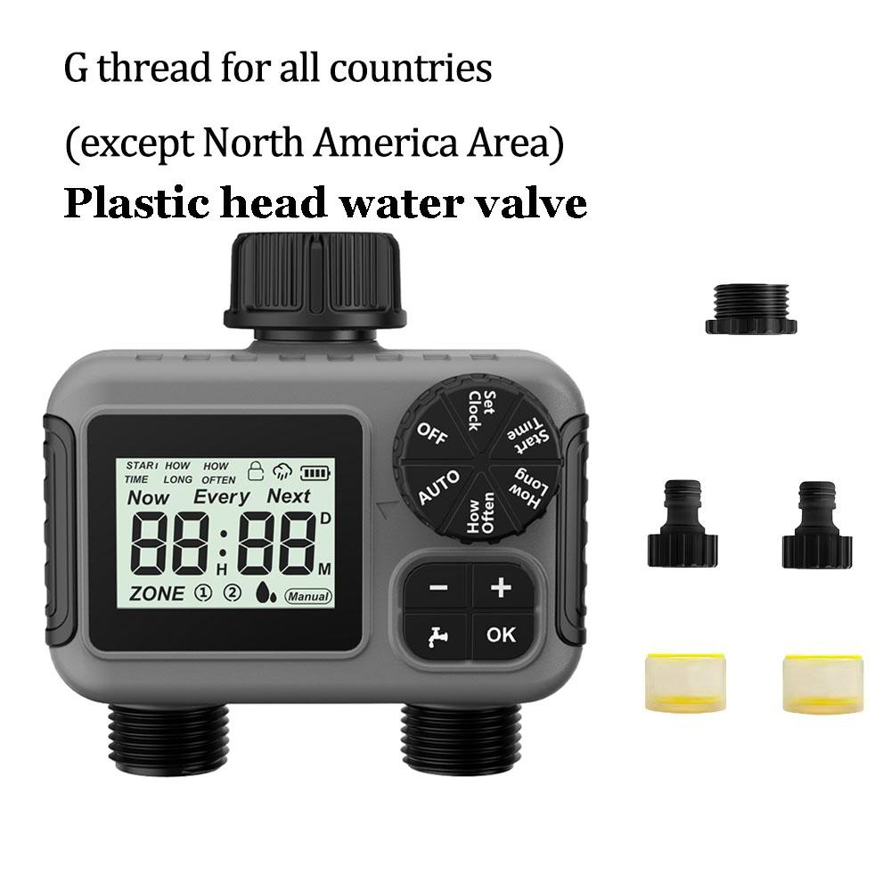 Newest 2-Way Dual Digital Water Timer Programmable Intelligent Irrigation Watering System Sprinkler Timer Drip Systems IPX5