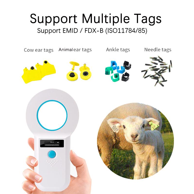 Cititor Etichete Animale Cititor RFID Scanner Microcip Animal de Companie Cititor ID Cip Animal RFID Suport Etichetă/Tag EMID FDX-B(ISO11784/85)