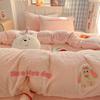 Winter Plush Velvet Bedding Set: Flannel Fleece Sheets & Teddy Duvet Cover
