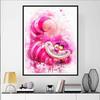 Pittura con Diamanti Gatto dello Cheshire Pittura Artistica ad Acquerello Cartone Animato 5D Mosaico Punto Croce con Diamanti Decorazione per la Casa Regalo