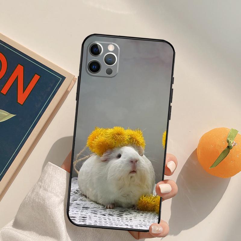 Animal Guinea Pig Funda Case For iPhone 16 15 14 Pro Max 11 12 13 Pro Max Mini XR 16 15 Plus 16e Phone Cover