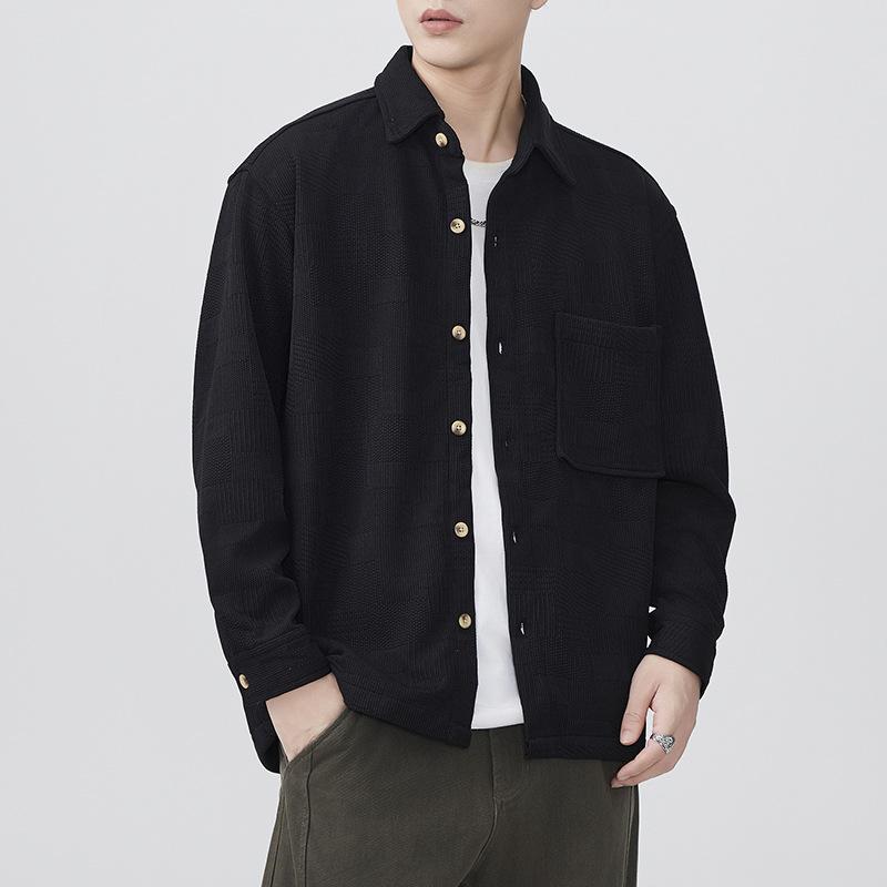 New Spring Japanese Retro Men's Loose Knitted Shirt Casual Shirt American Jacket