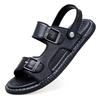 TUINANLE Lässige PU-Lederschuhe für Herren, atmungsaktive Outdoor-Sandalen für Männer, ausgehöhlte Strandschuhe für Männer, römische Schuhe, coole Sommer-Flats