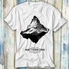 T-Shirt Matterhorn Schweizer Alpen Ski Zermatt GPS Meme Geschenk Top 414 Vintage Stilvoll Lässig Vielseitig Dehnbar
