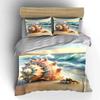 Beach Shell Crab Set Decor Multiple sizes kid's and adults' bedroom Exquisite 3PC bedding set gift