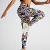 New sexy ladies cartoon graffiti print yoga trousers high waist exercise fitness trousers exercise yoga trousers
