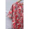 Indian Red Long Leaf Print Cotton Hippie Maxi Women Boho Nightwear Caftan Dress CKFTN-SCRN-FULL-BUYIT-011